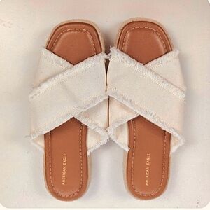American Eagle Outfitters cotton crossband espadrille slide sandals